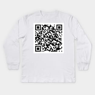 Rick Astley - Never Gonna Give you up QR Code. Rick Roll song Kids Long Sleeve T-Shirt